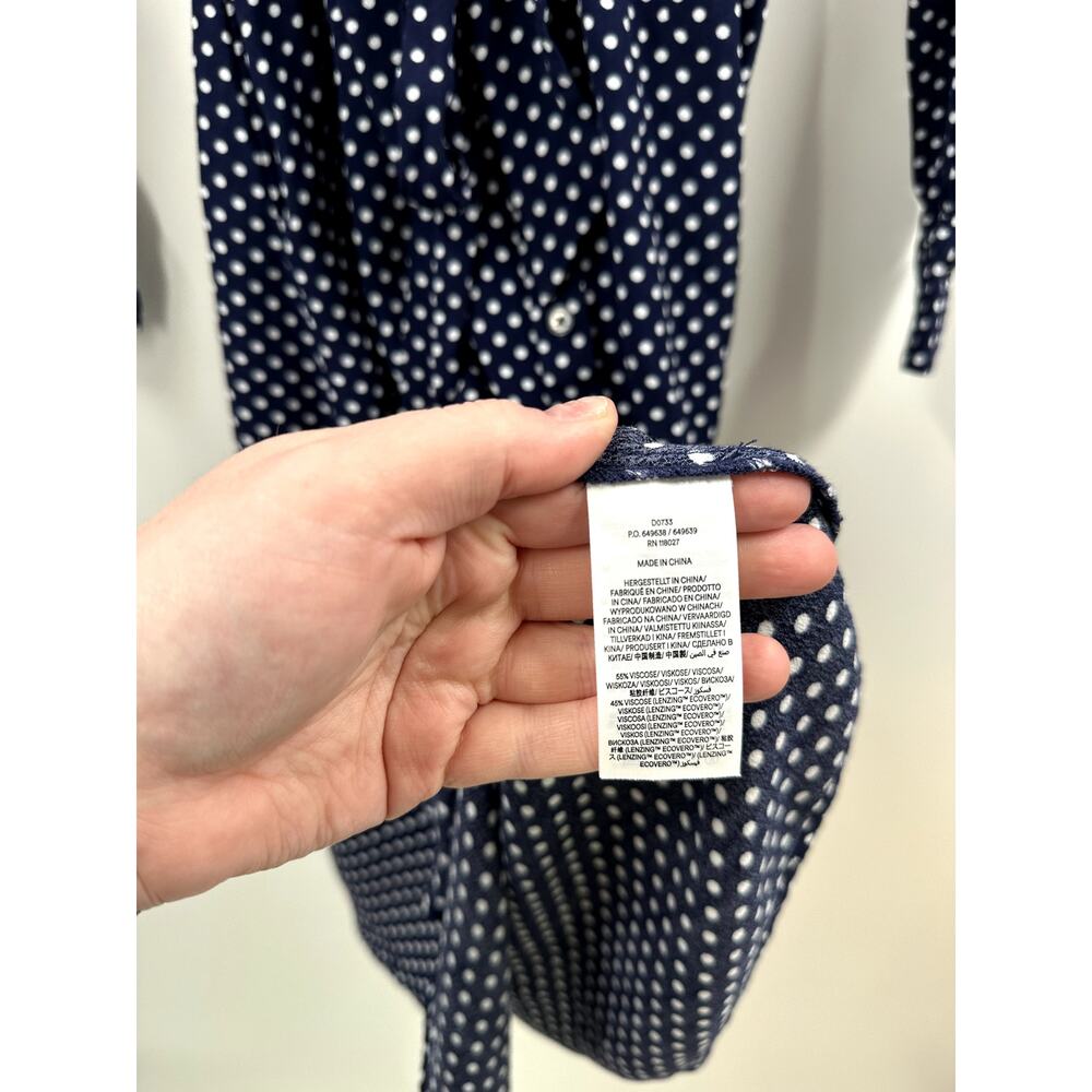 Boden Dark Blue Midi Dress with White Dots - Picture 5 of 8